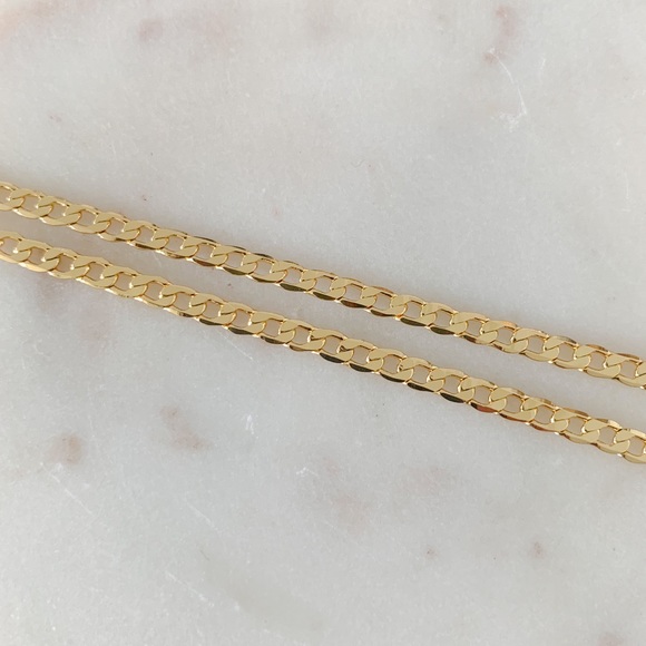 18k Gold Filled Flat Curb Necklace - Picture 6 of 8